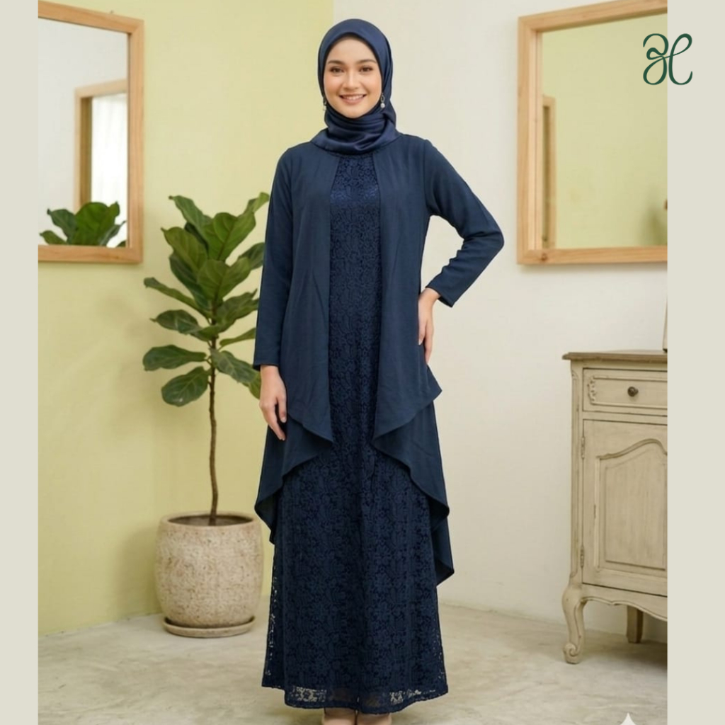 3H Gamis Kombinasi Brukat (KD.07)
