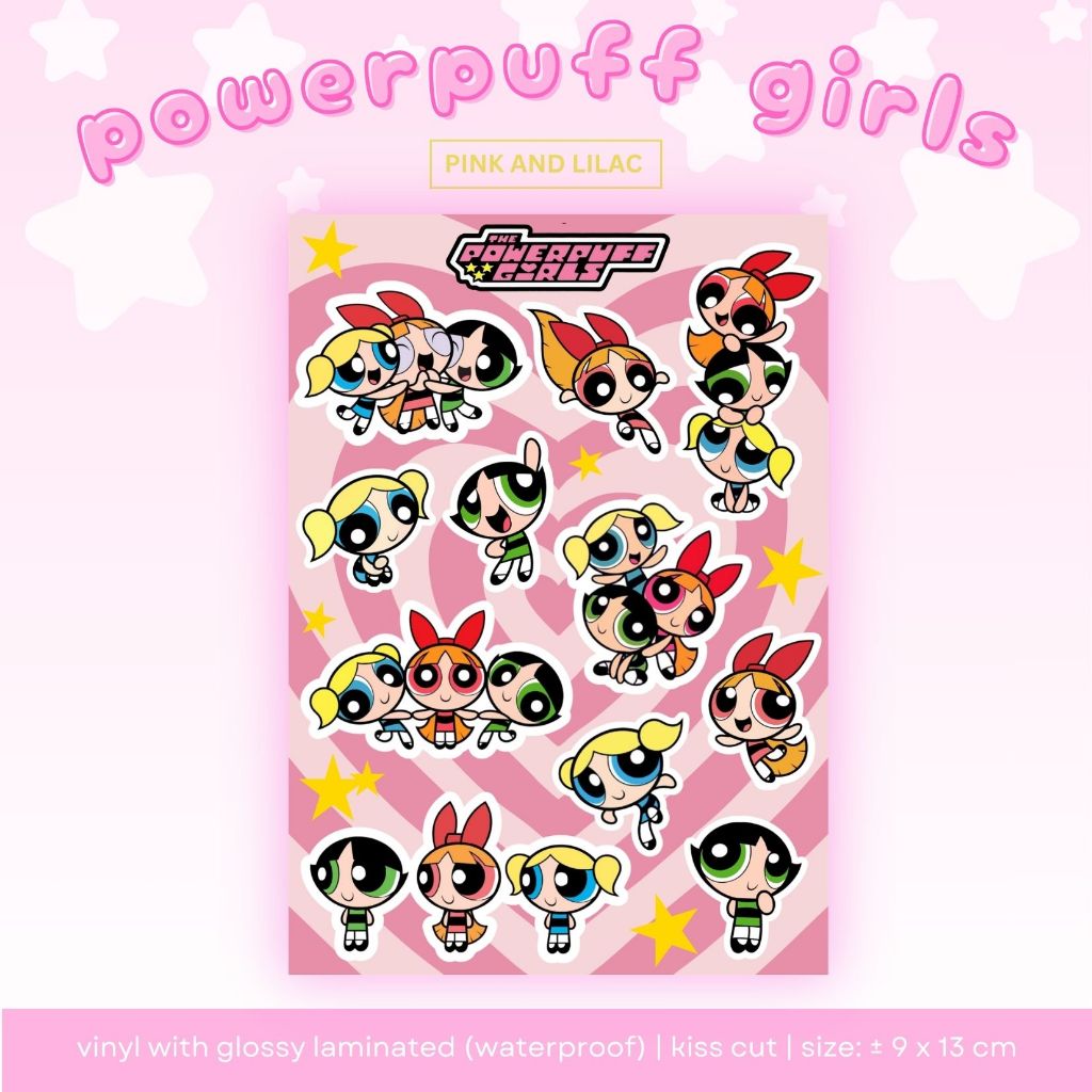 Powerpuff Girls PPG Sticker Sheet | Deco Stiker Waterproof