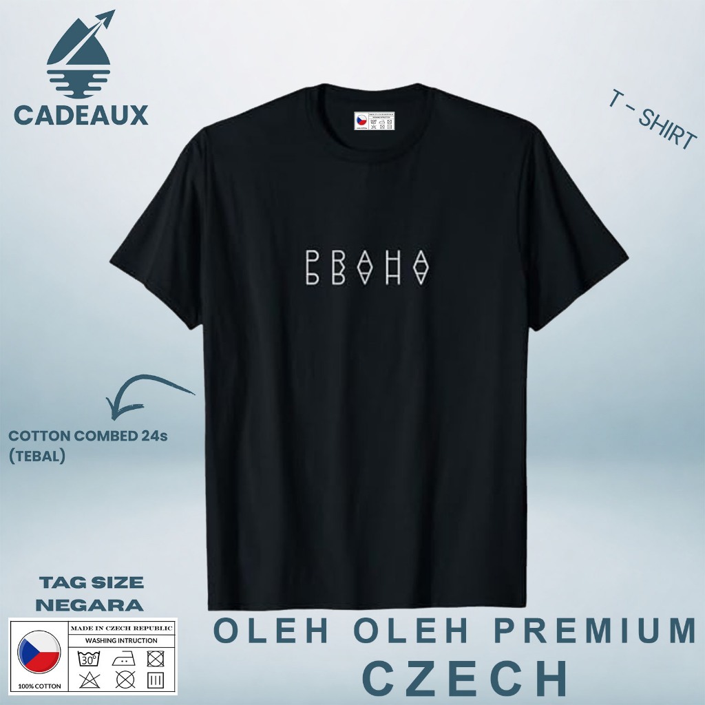 Kaos Oleh Oleh CZECH 9 PAKAI TAG ASAL NEGARA CZECH REPUBLIC T-Shirt Cotton Combed 24s SOUVENIR PREMI