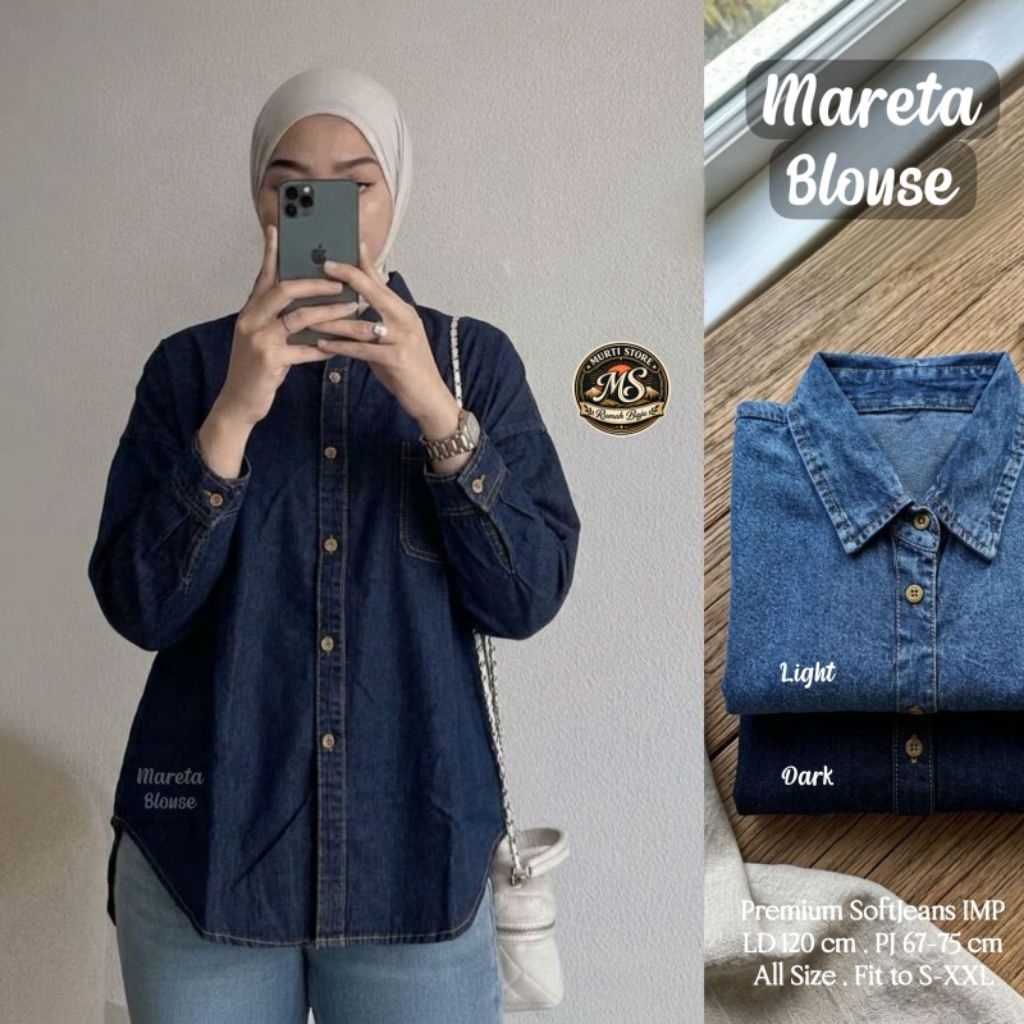 MARETA BLOUSE SOFT JEANS PREMIUM LD 120 CM