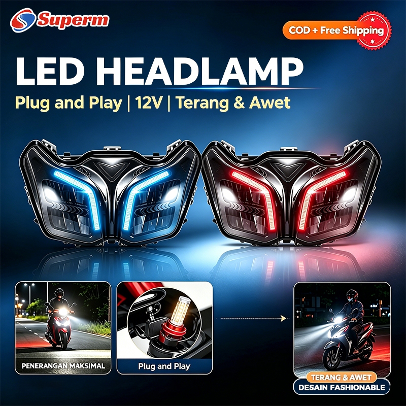 Lampu LED Headlamp Yamaha Jupiter Z1, Lagenda 115 Fi & Jupiter Z Robot 115cc – Bohlam Utama Depan Mo