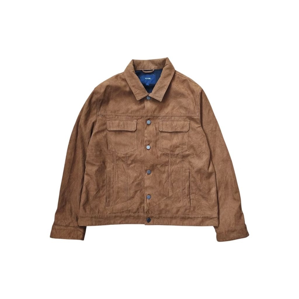 KIABI - Jaket Trucker Suede Pria Coklat Size XL