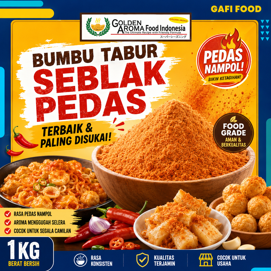 BUMBU TABUR SEBLAK PEDAS 1 KG FOOD GRADE 1Kg Bubuk Seblak Kering Instan Bumbu Tahu Bulat Singkong