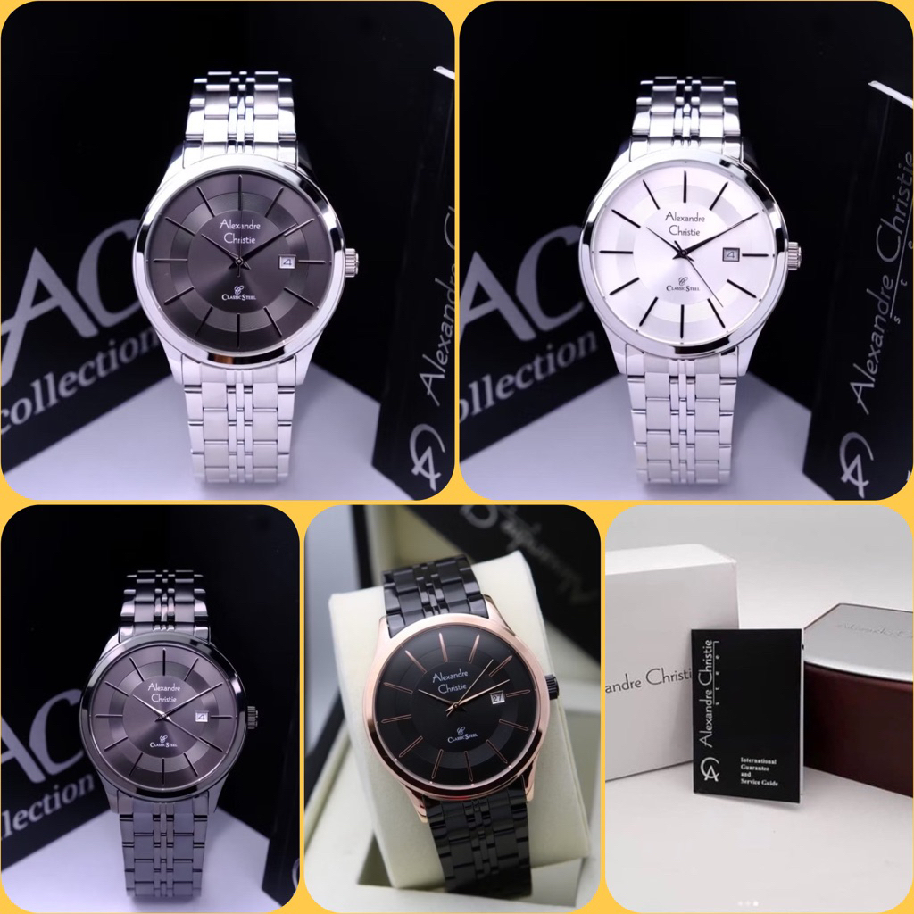 JAM TANGAN PRIA ALEXANDRE CHRISTIE AC 8348 MD / AC 8348 / 8348 ORIGINAL STAINLESS STEEL GARANSI RESM