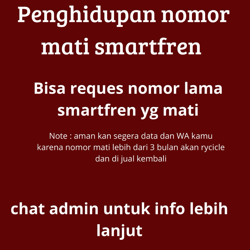SMARTFREN NOMOR MATI BISA AKTIF LAGI