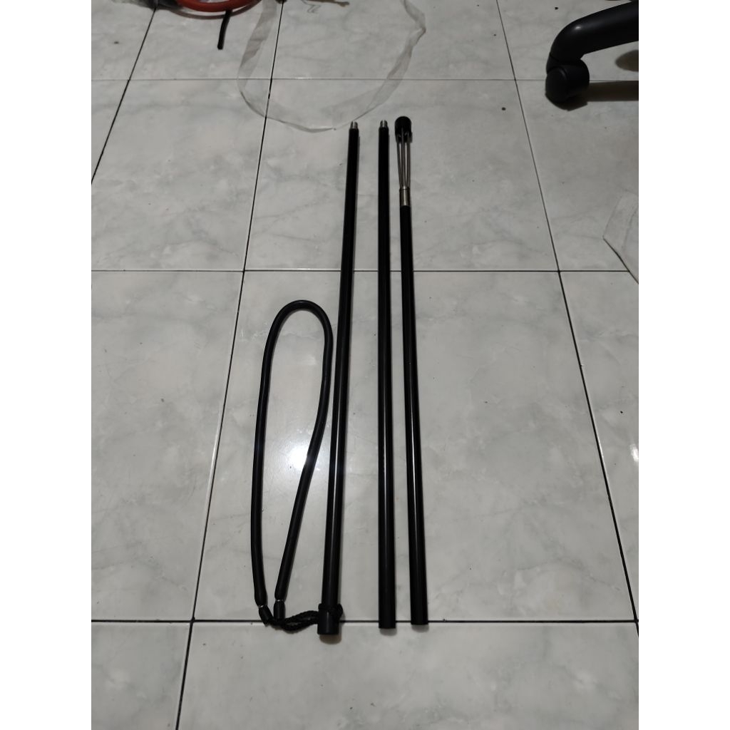 padox polespear hitam pipa aluminium tebal total panjang 2m diameternya 16mm {2stage dan 3stage) pip