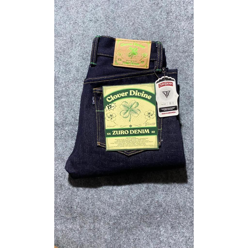 Denim Zuro Denim Celana Jeans Raw Denim Clover Divine 17oz Selvedge Denim
