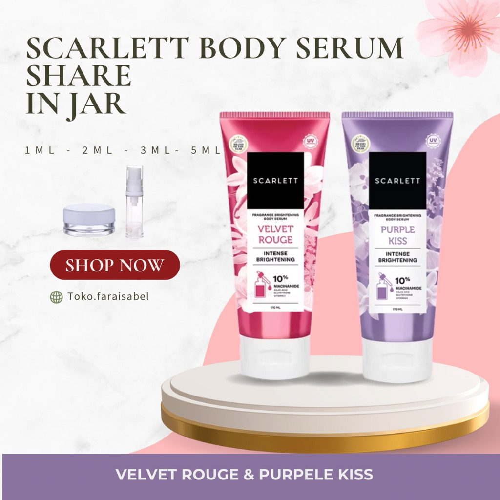 SHARE IN JAR SCARLETT Body Serum lVelvet Rouge & Purple Kiss 100% original