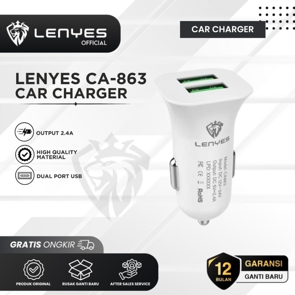 Saver Mobil Lenyes CA-863/Fast Charging 2 Usb