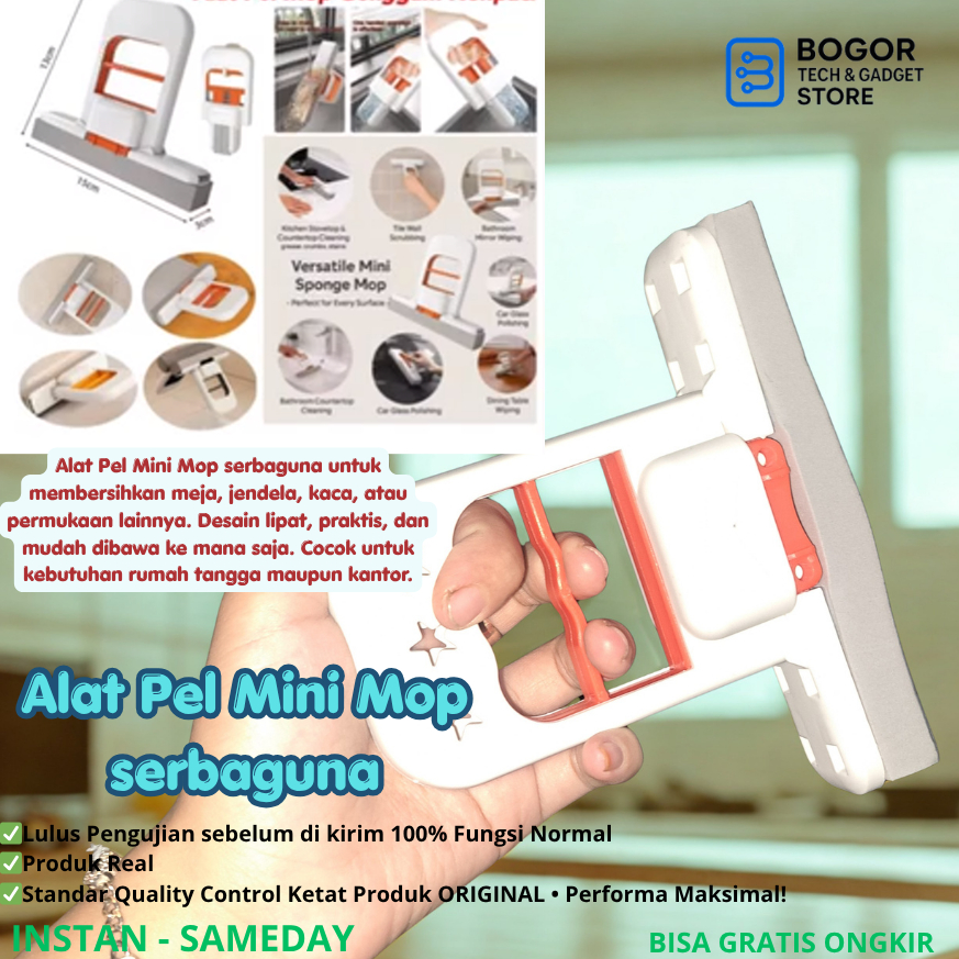 Alat Pel Mini Mop serbaguna untuk membersihkan meja, jendela, kaca, atau permukaan lainnya. Desain l