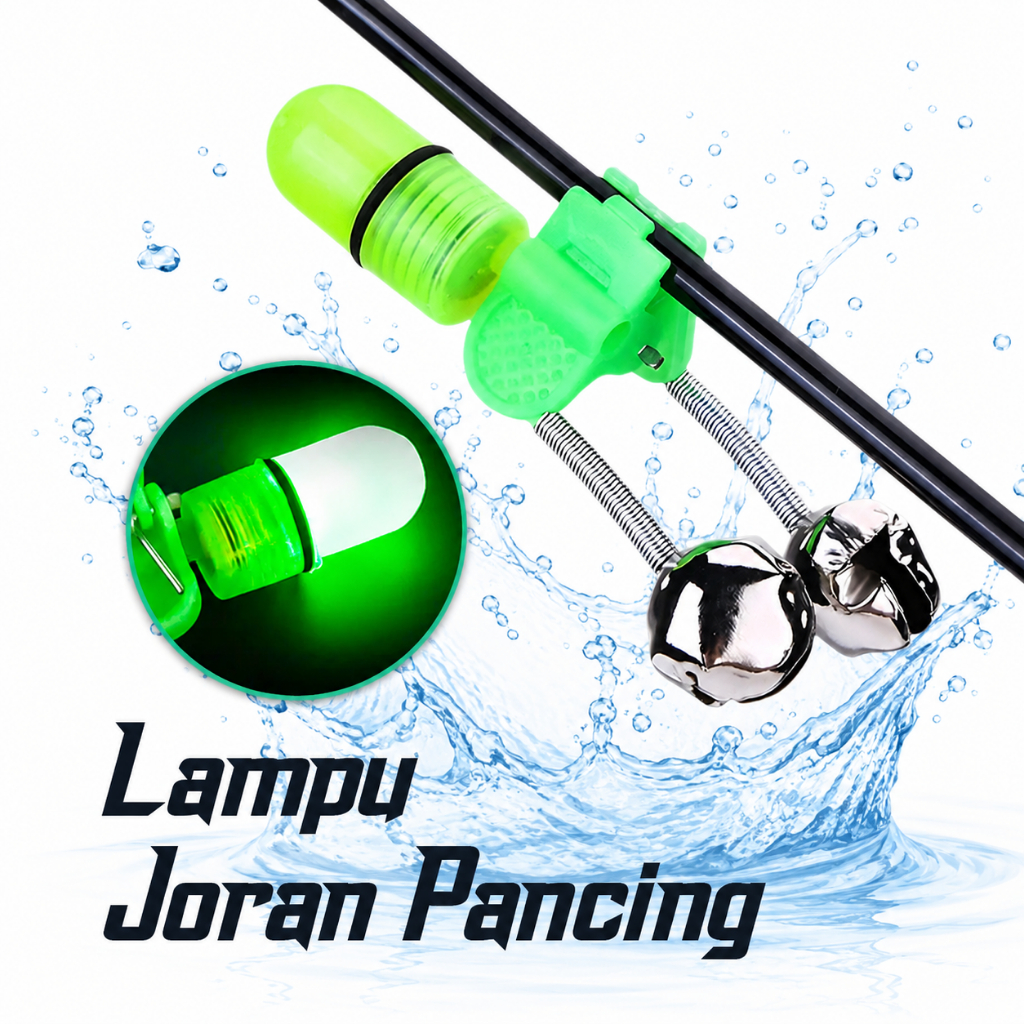 Lampu Pancing Joran Lonceng LED Fishing Bell Klinting Joran Pancing Plus Lampu Warna Hijau