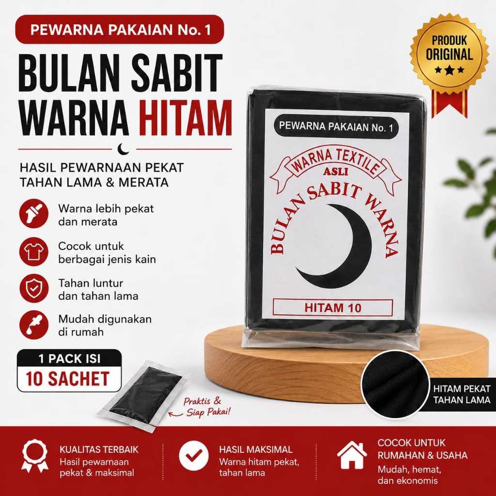 Wantex pewarna pakaian hitam - Wantex bulan sabit 1Pack / 10 Pcs