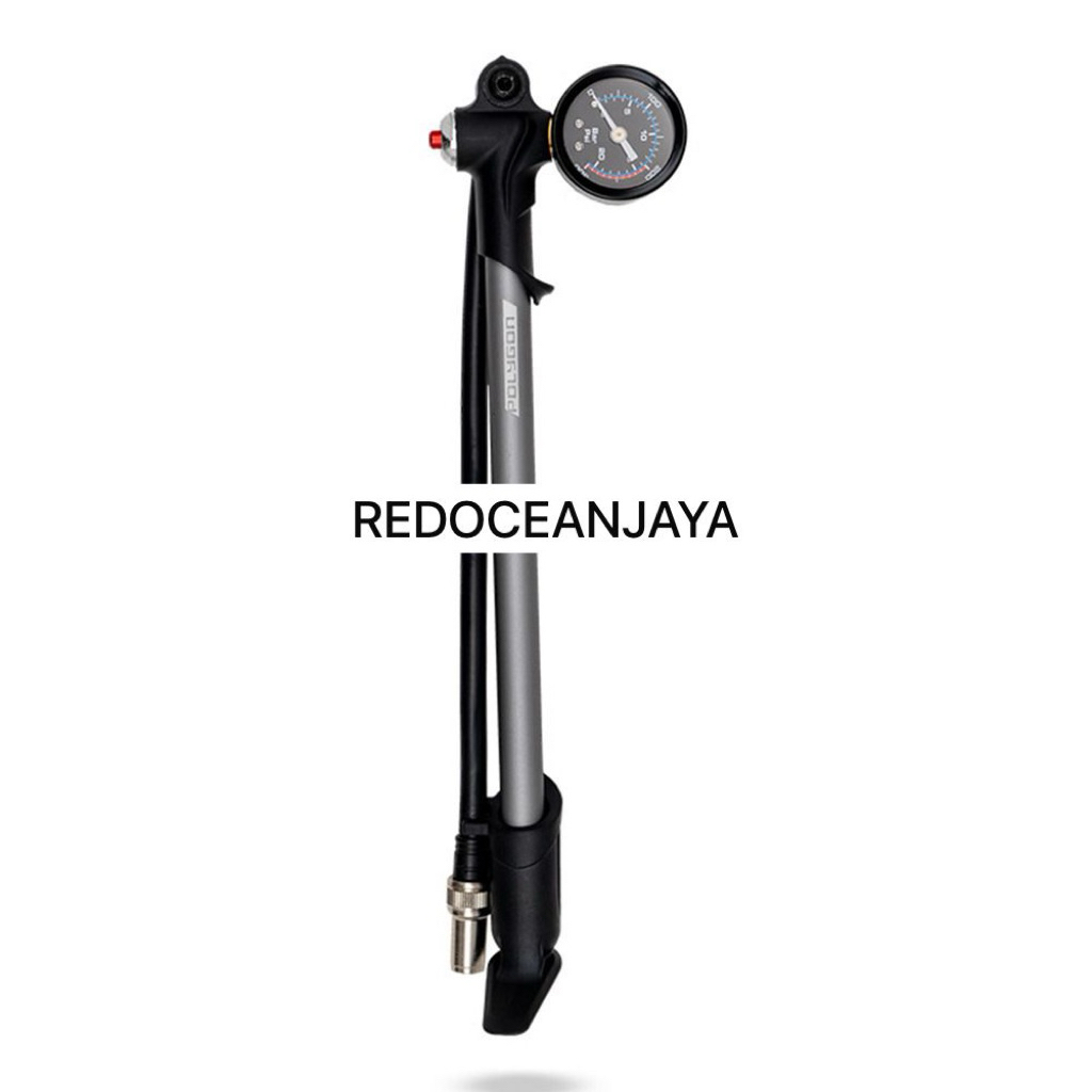 POLYGON SHOCK PUMP POMPA SEPEDA PS-02 PLASTIC 300 PSI BLACK