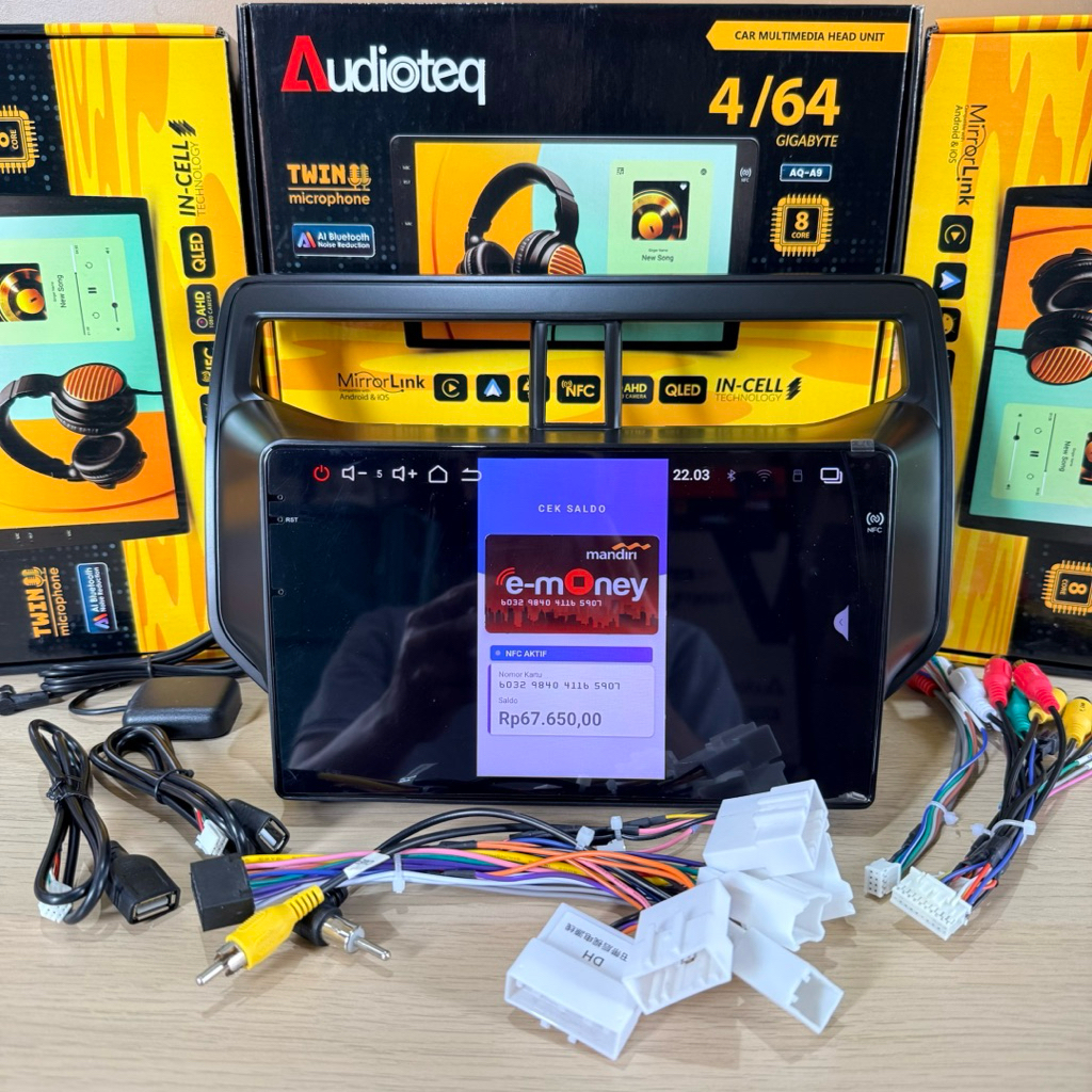 HEAD UNIT ANDROID ALL NEW RUSH 2018 UP ANDROID AUDIOTEQ TWIN MIC RAM 4/64 NFC ANDROID 9” RUSH / TERI