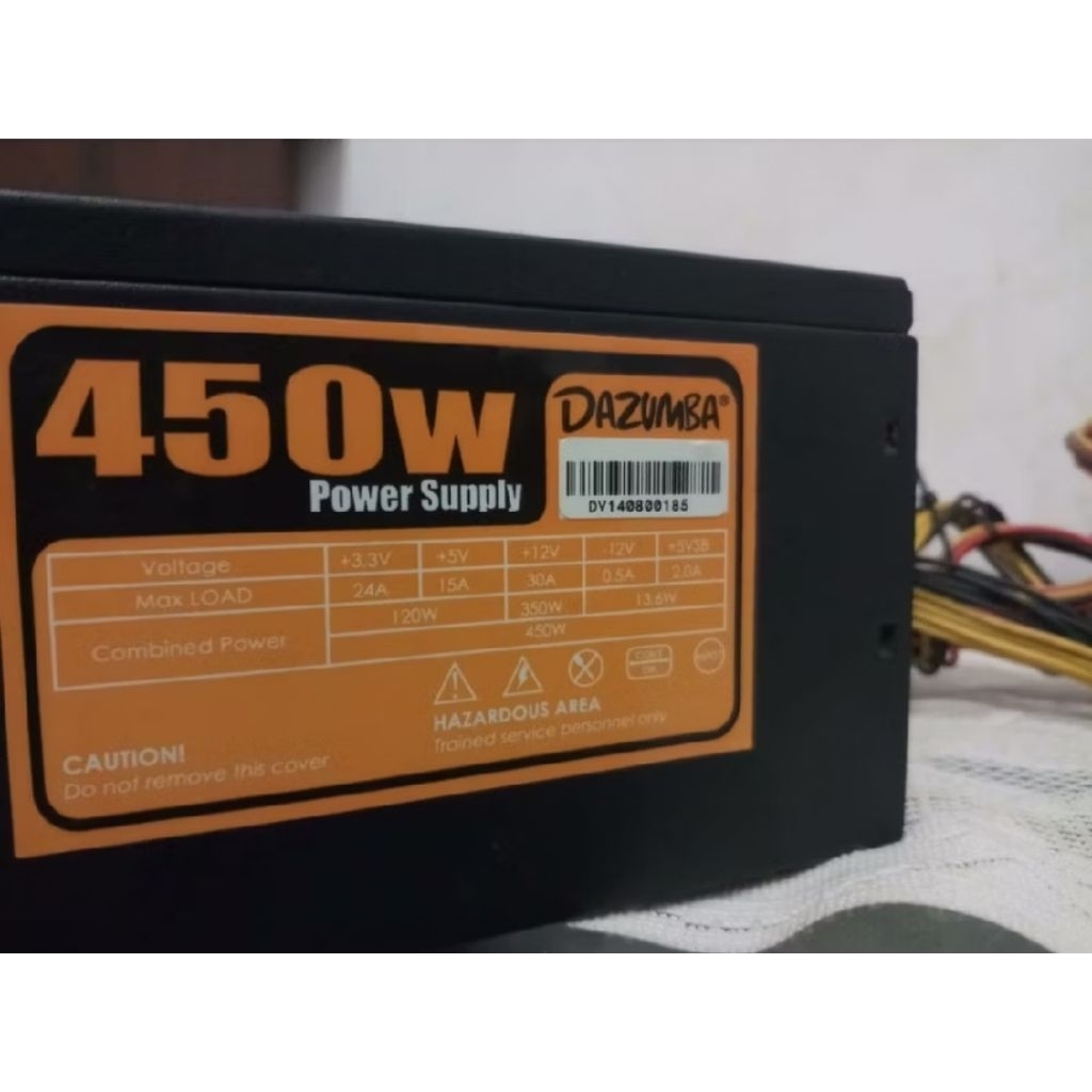 PSU power supply Dazumba 450W 6pin vga like new juragan