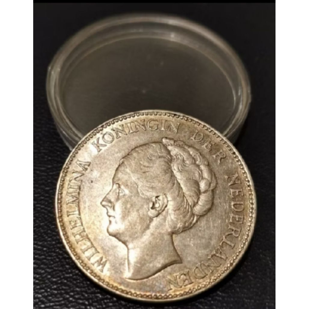 Koin Perak 1 Gulden Wilhelmina Th.1929