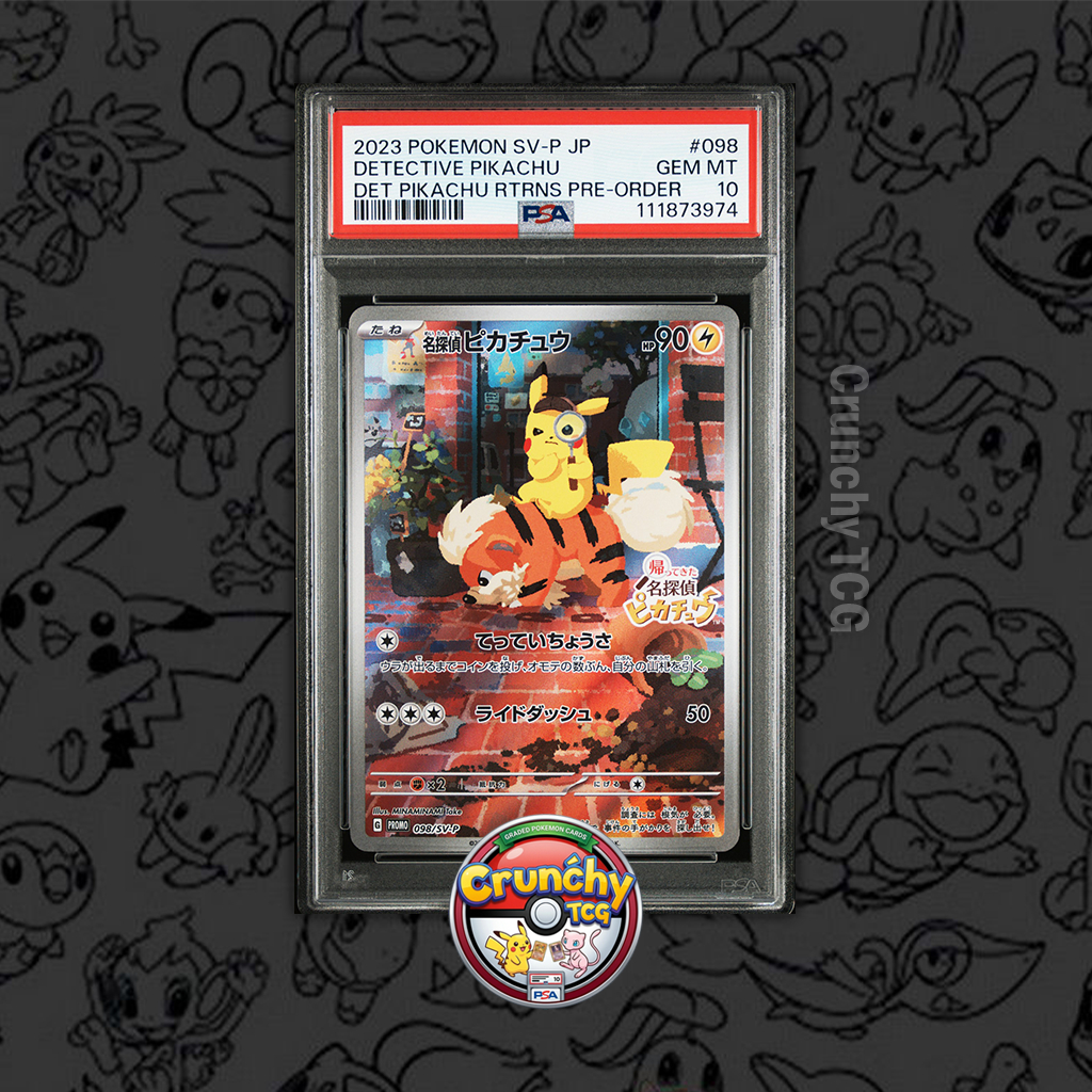 PSA 10 - Detective Pikachu #098 Detective Pikachu Returns Pre-Order Promo - Kartu Pokemon (TCG)