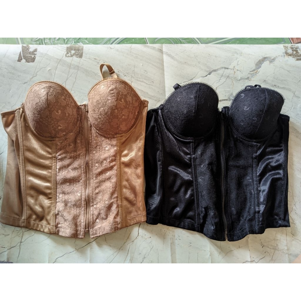 PRELOVED Longtorso Golden Nick - Kamisol Renda Premium Corset Bra Pelangsing Dalaman Kebaya