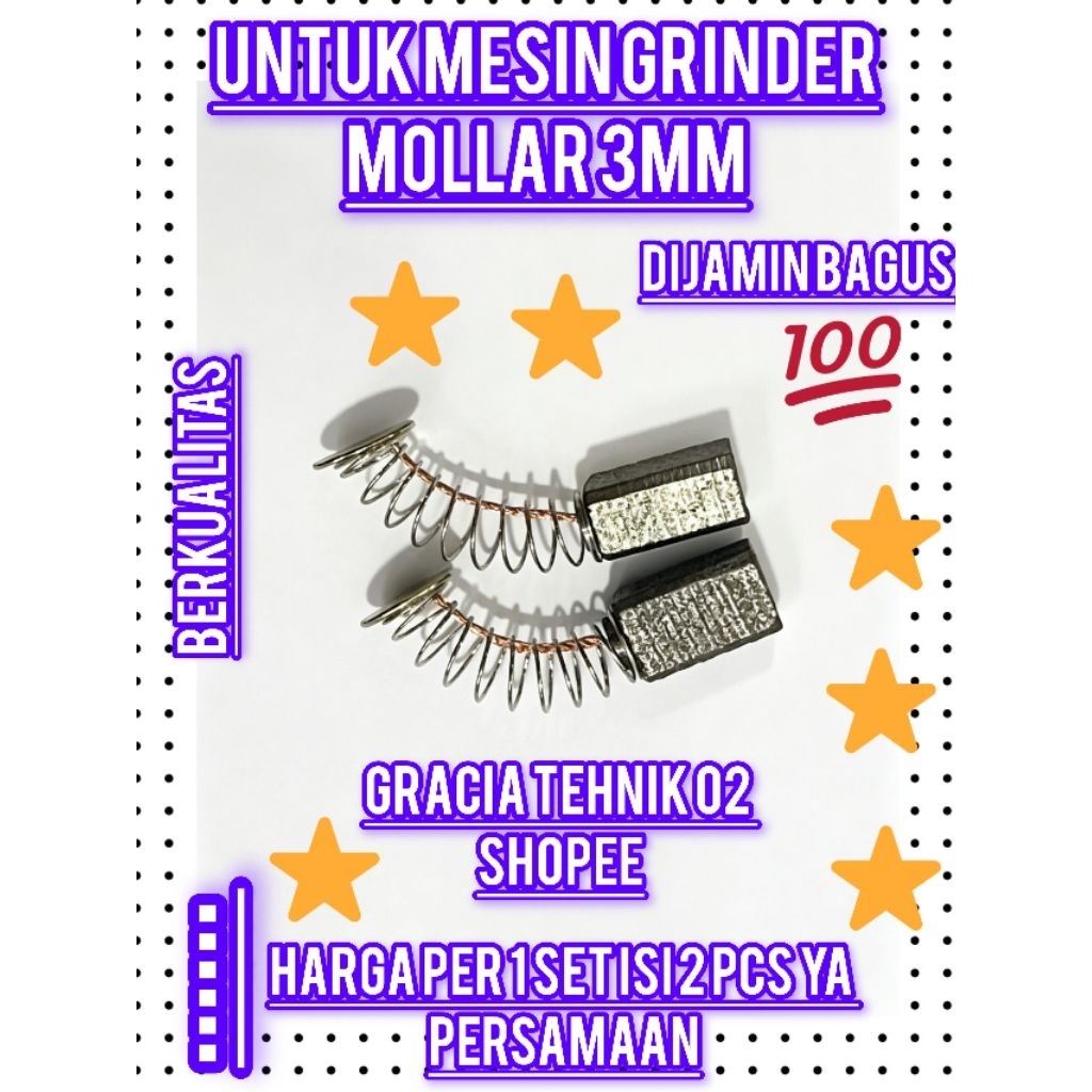 CARBON BRUSH MESIN BOR MINI GRINDER MOLLAR ARENG MG007 MOLLAR SPULL MOLLAR CB BOR BOTOL MOLLAR CARBO