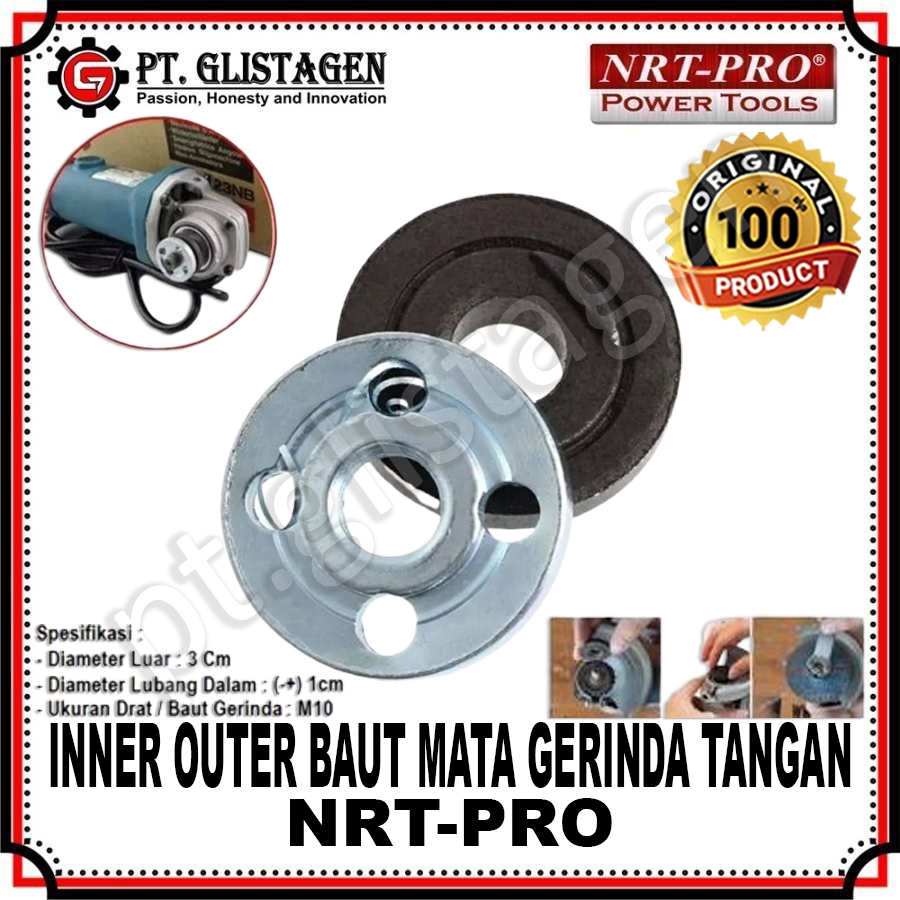 NRT-PRO Inner Outer Gerinda Baut Mata Gerinda Tangan 4" Mur Flange Set Inner Outer Kunci Universal G
