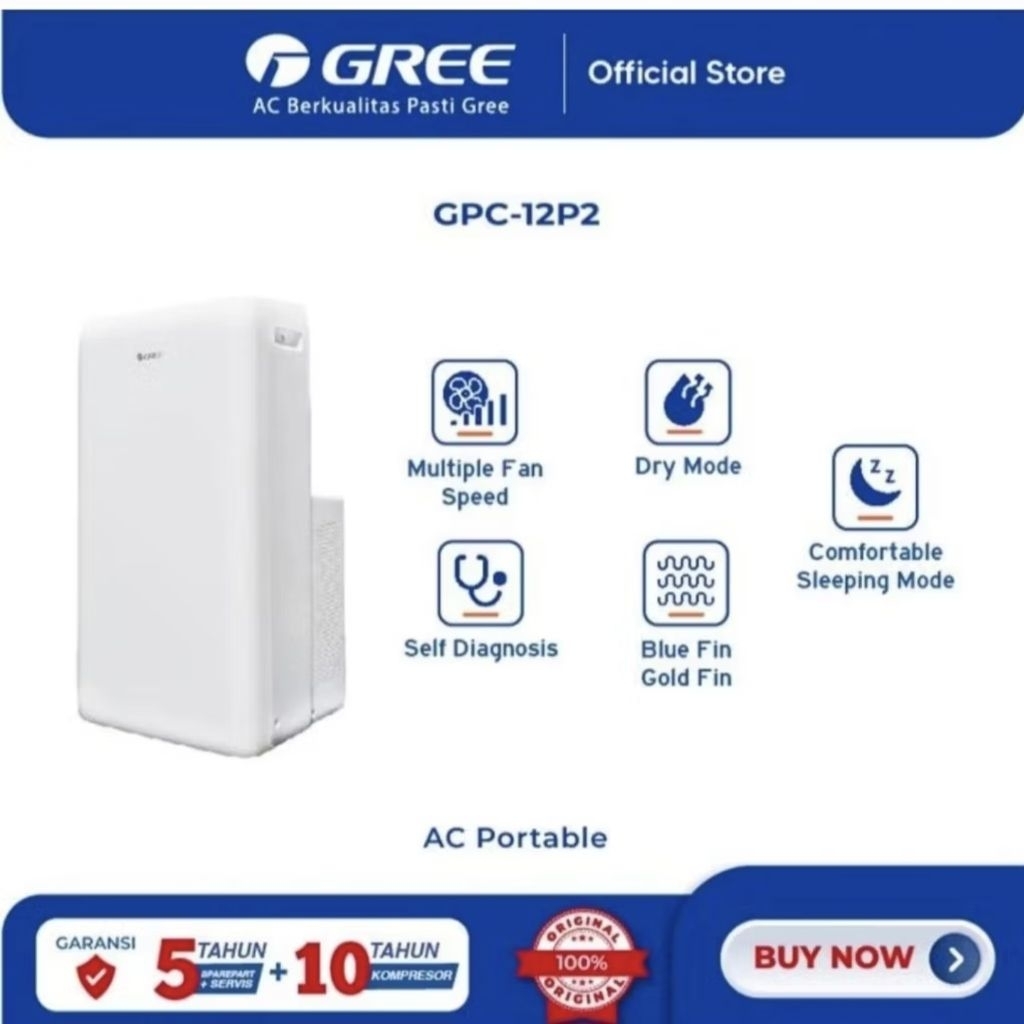 AC Portable Gree GPC-12P1 dengan Penyaring Udara