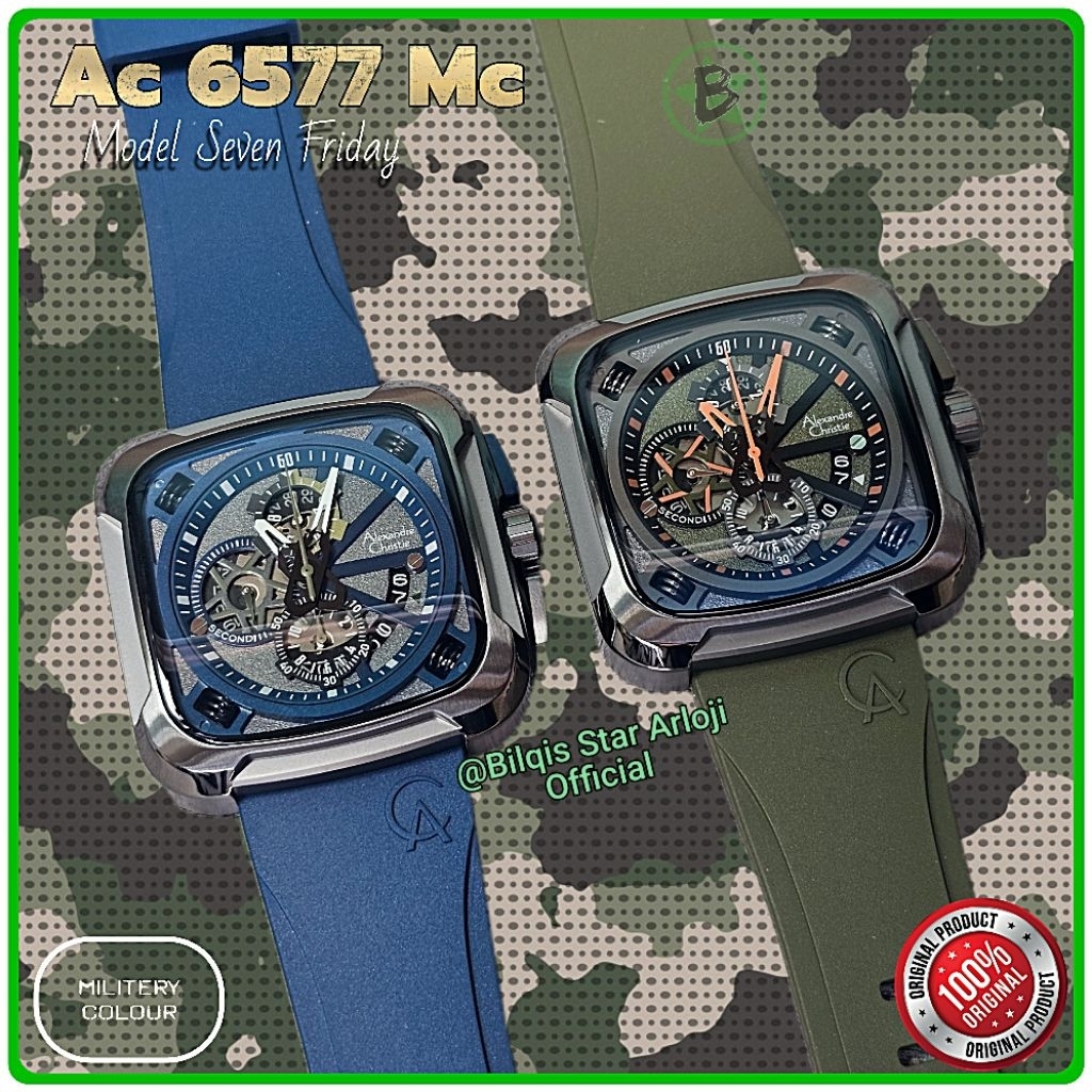 Alexandre Christie Pria Kotak Ac 6577 Mc (Model Seven Friday) Tali Karet FKM Original