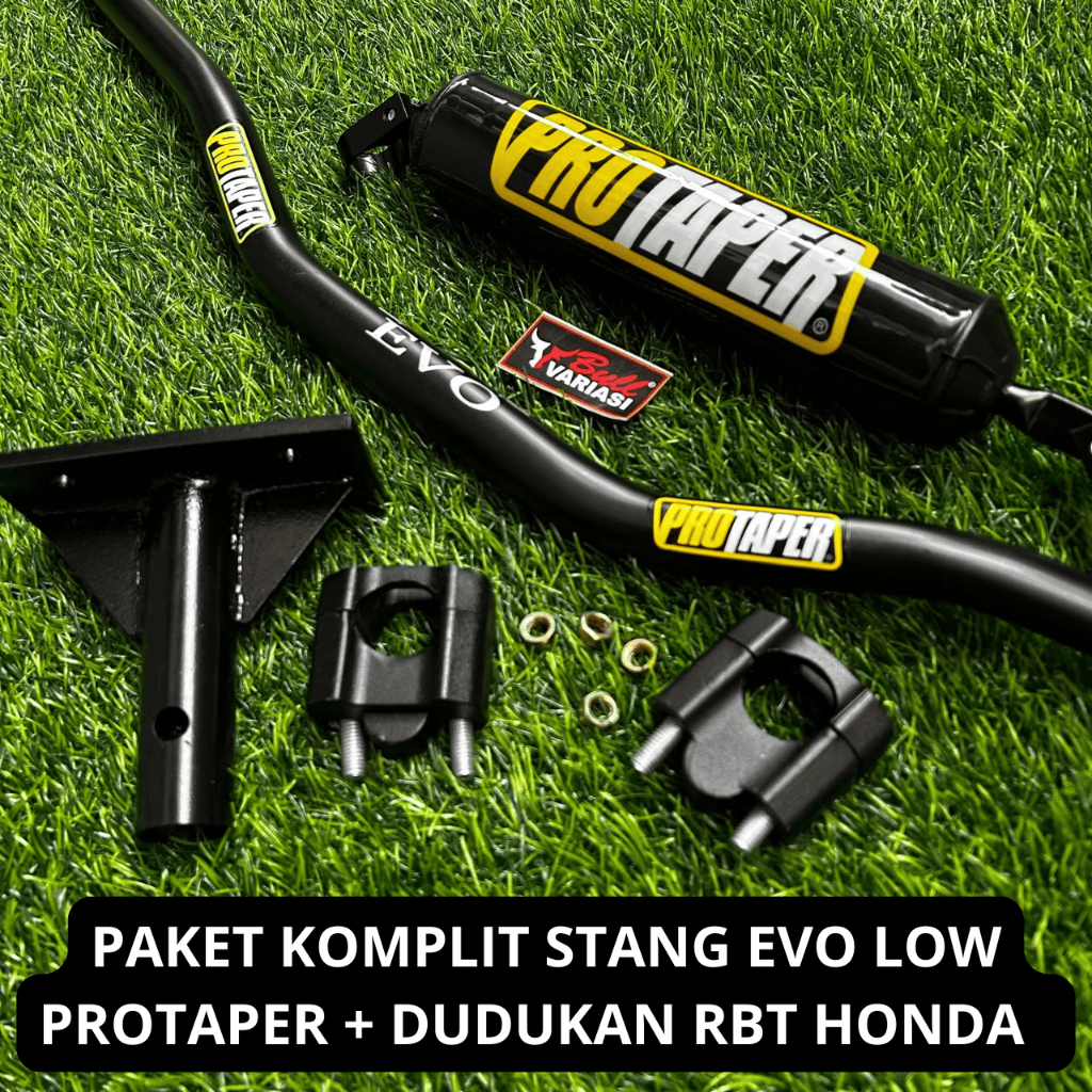 Paket Komplit Stang Evo Low Protaper Plus Dudukan RBT Dan Raiser Cnc Untuk Honda Dan Suzuki