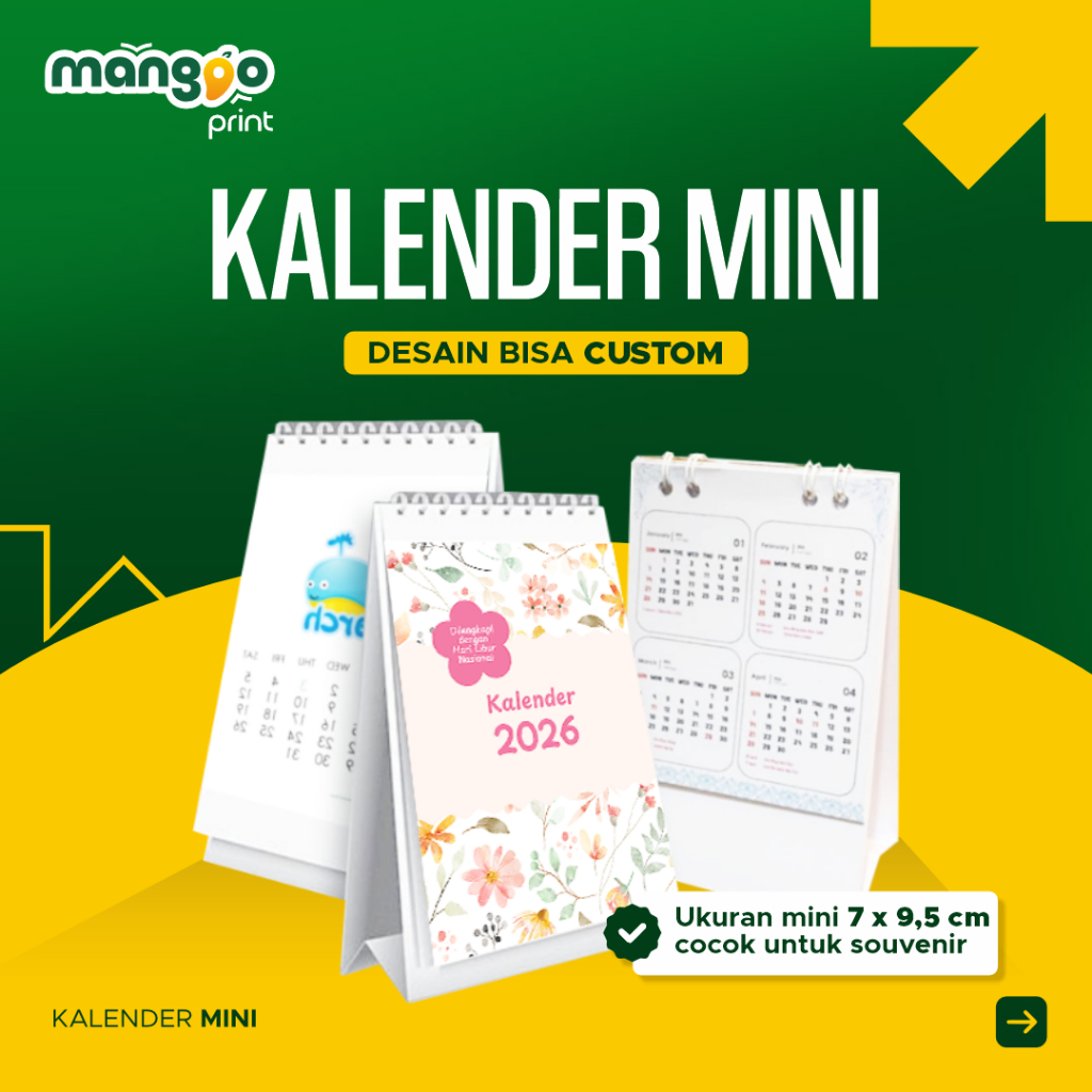 Kalender Meja Mini Custom Terbaru / Kalender Meja Mini Souvenir Custom