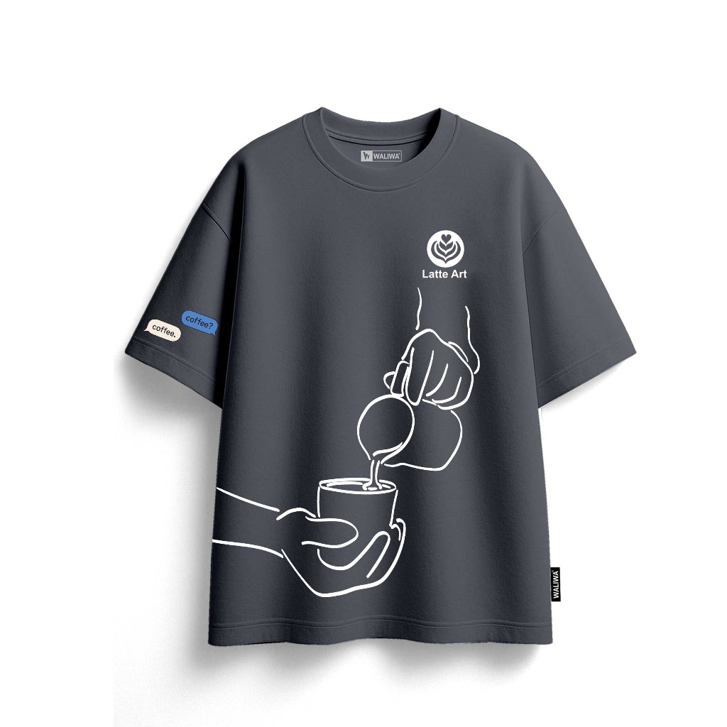 ( BAHAN TEBAL ) WALIWA BRAND | Kaos Distro Pria | Kaos 24s Premium LATTE ART 26
