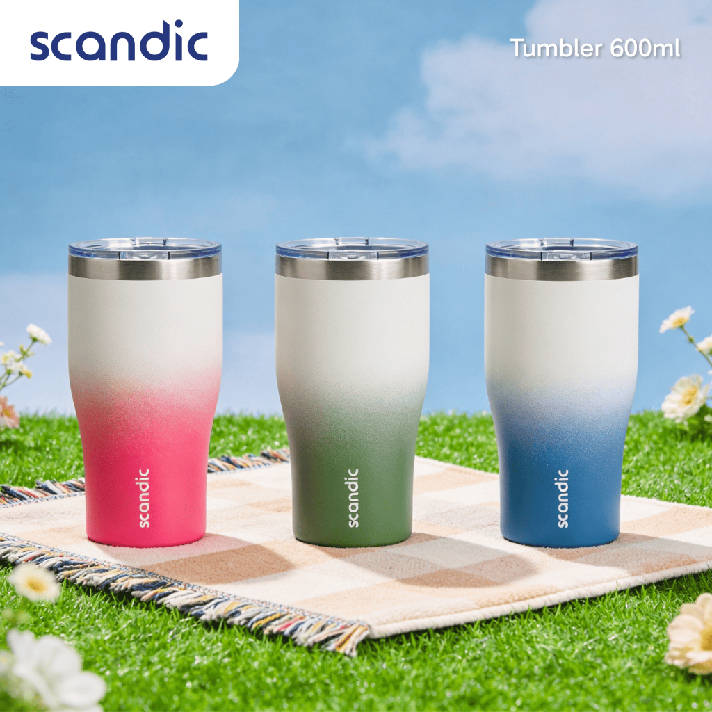 SCANDIC - Two Tone Tumbler Stainless 600 ml - Botol Minum Tahan Panas & Dingin, Tutup EasySip Anti T