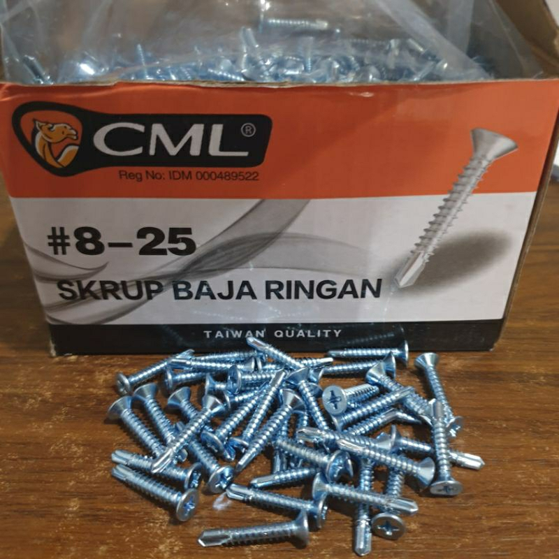 SAB PER KOTAK Sekrup Skrup Baja Ringan GRC KalsiBoard CAMEL 8 x 25 (2,5cm) 8 x 32 (3,2cm) / CAMEL Sk