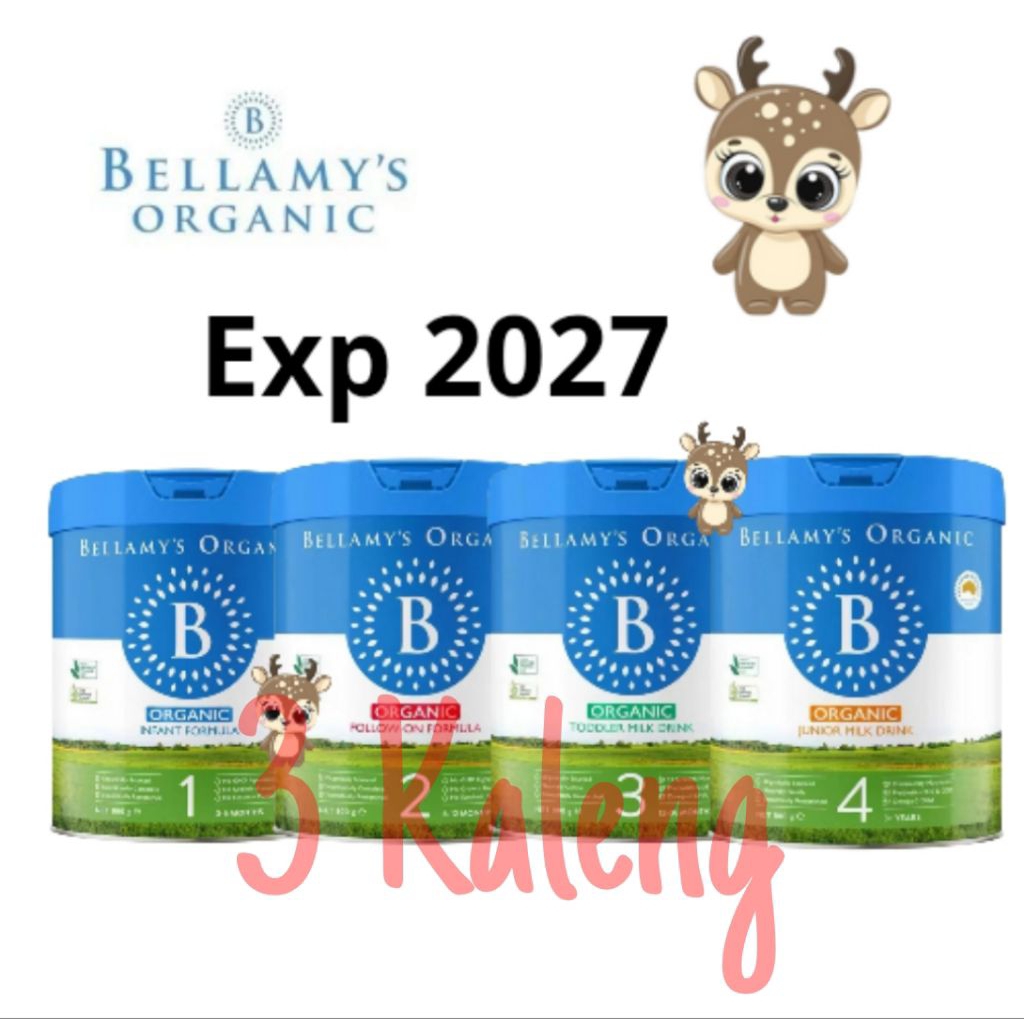 3 Kaleng Bellamys Organic Susu Formula Step 1 2 3 4