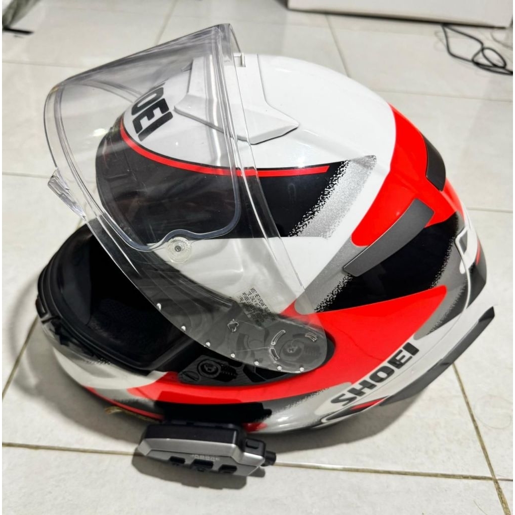 helm shoei full face x14 white
