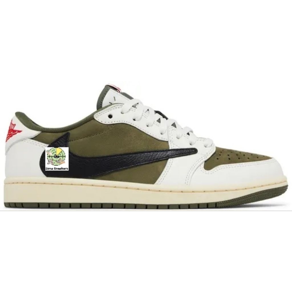 Sepatu AJ 1 Low X Travis Scoot Medium Olive SKU DM7866 200