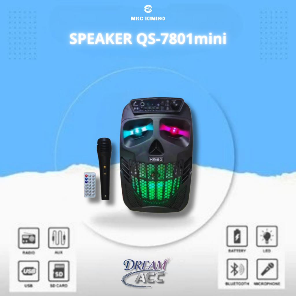 MKC Kimiso Bluetooth Speaker 6.8" Free Mic || QS-7801mini