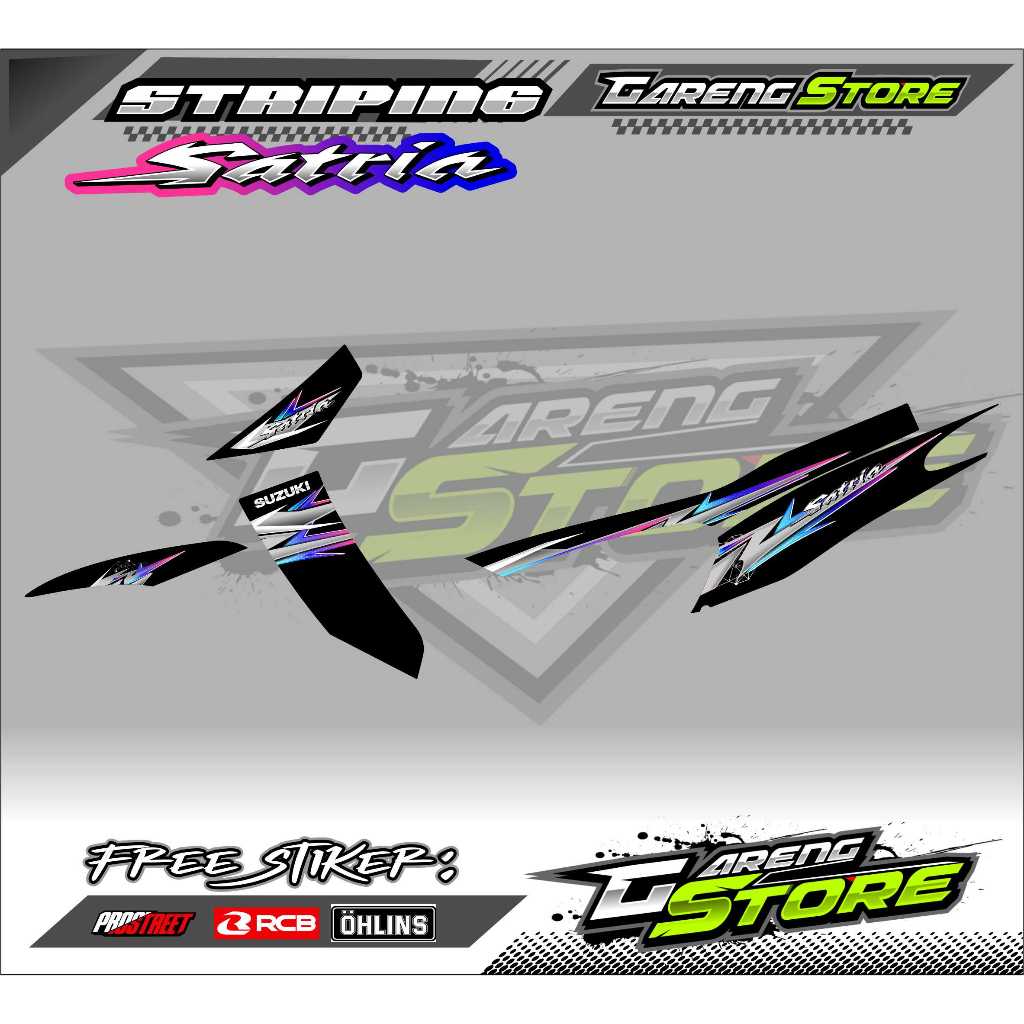 STRIPING VARIASI SUZUKI SATRIA HIU / STICKER LIST MOTOR SATRIA HIU
