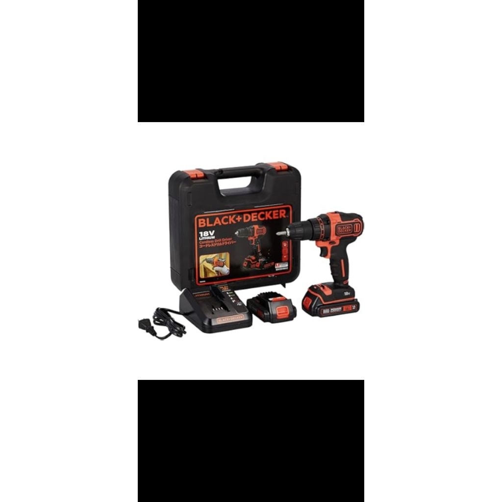 BLACK+DECKER 18V Hammer Drill/mesin bor baterai