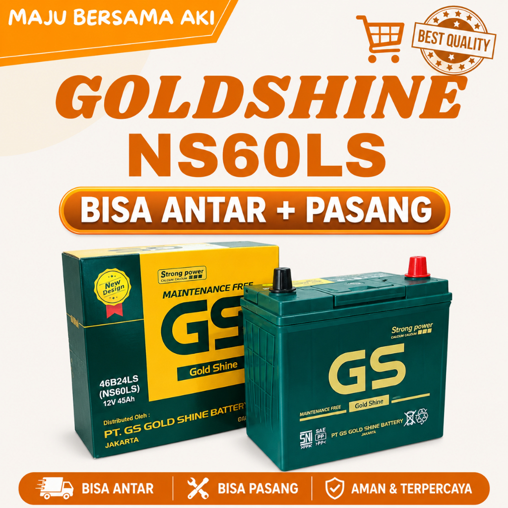 Aki Mobil Toyota Yaris, New Vios NS60LS GS Aki Kering MF 45 Ampere