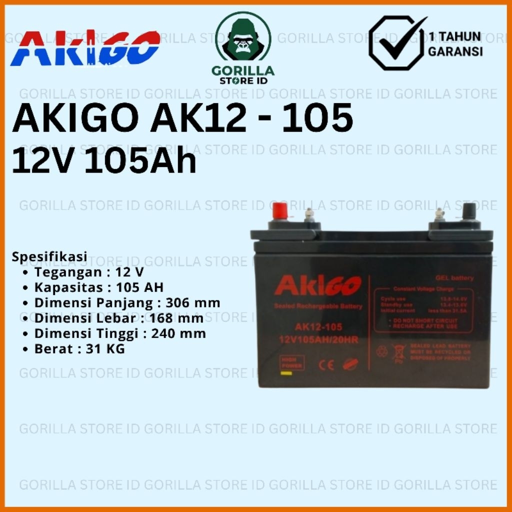 Baterai AKIGO AK12-105 12V 105AH