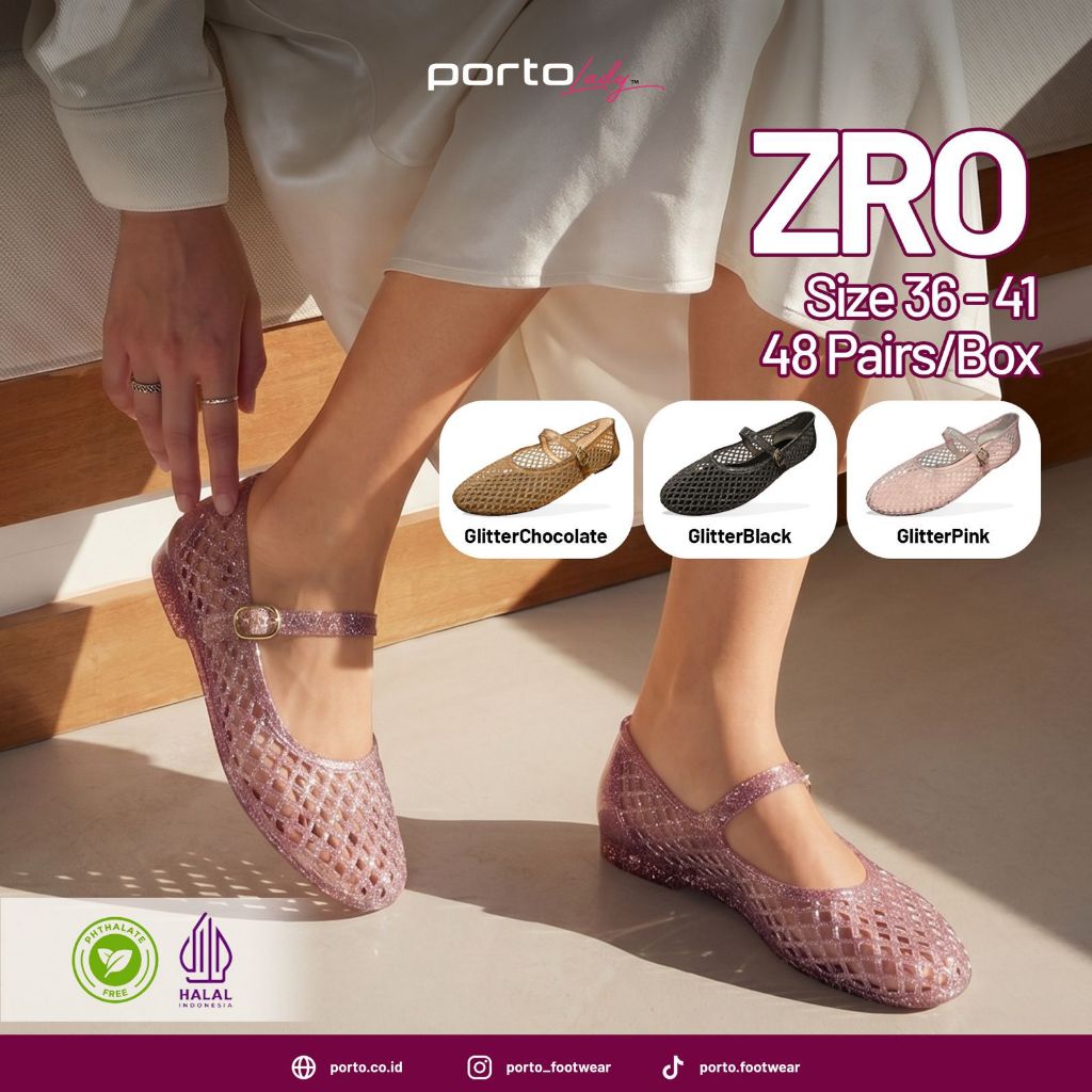 PORTO LADY ZRO FLATSHOES JARING JELLY TERBARU (BEST SELLER)