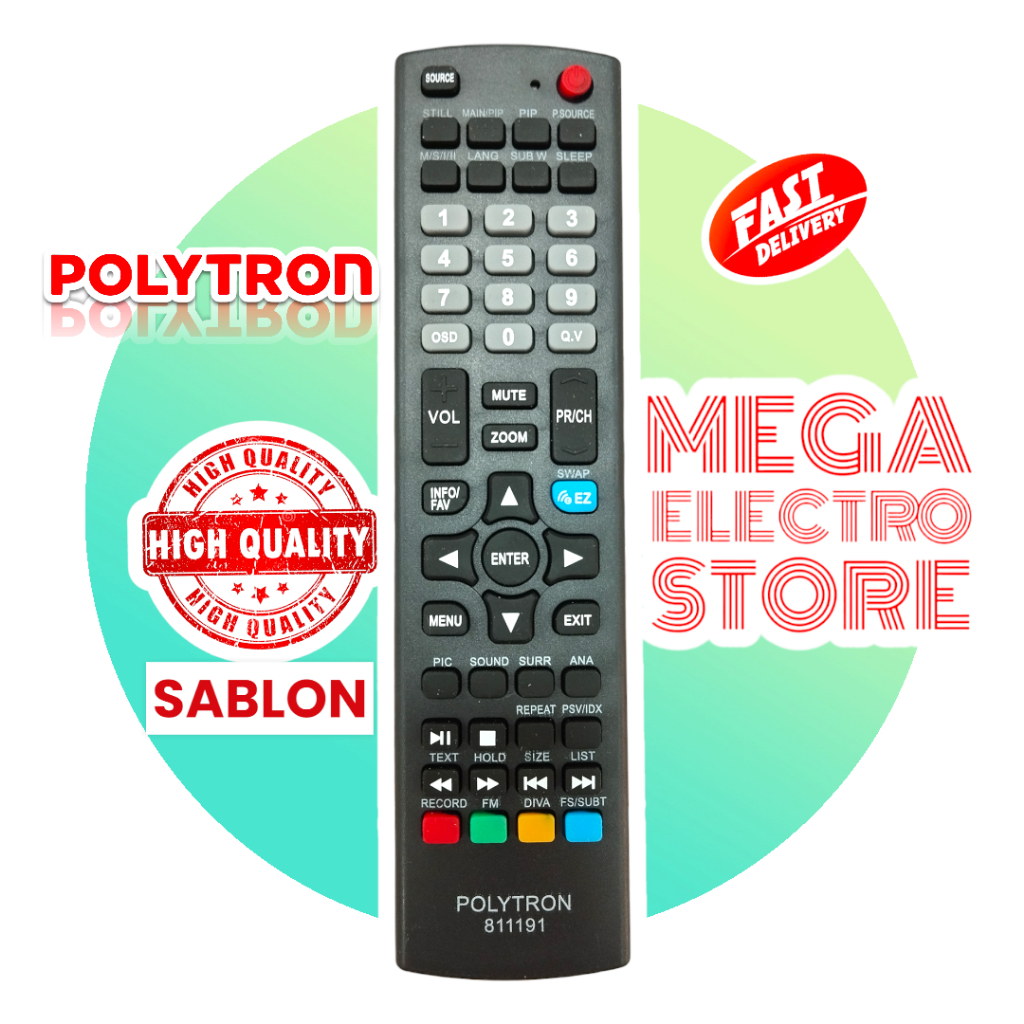REMOTE / REMOT TV POLYTRON LED 811191 Grade Ori