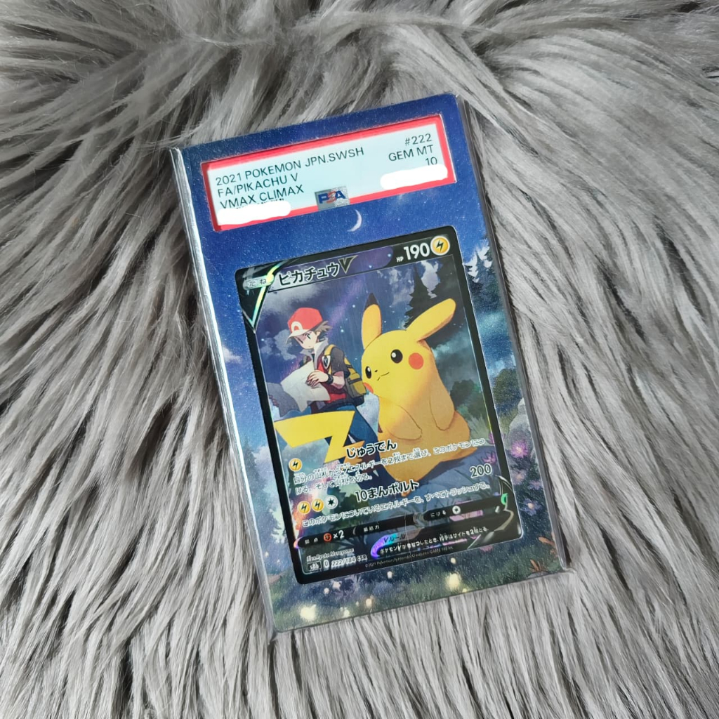Kartu Pokemon TCG Pikachu V max PSA 10 Sword Shield JP #222 + Extended Art