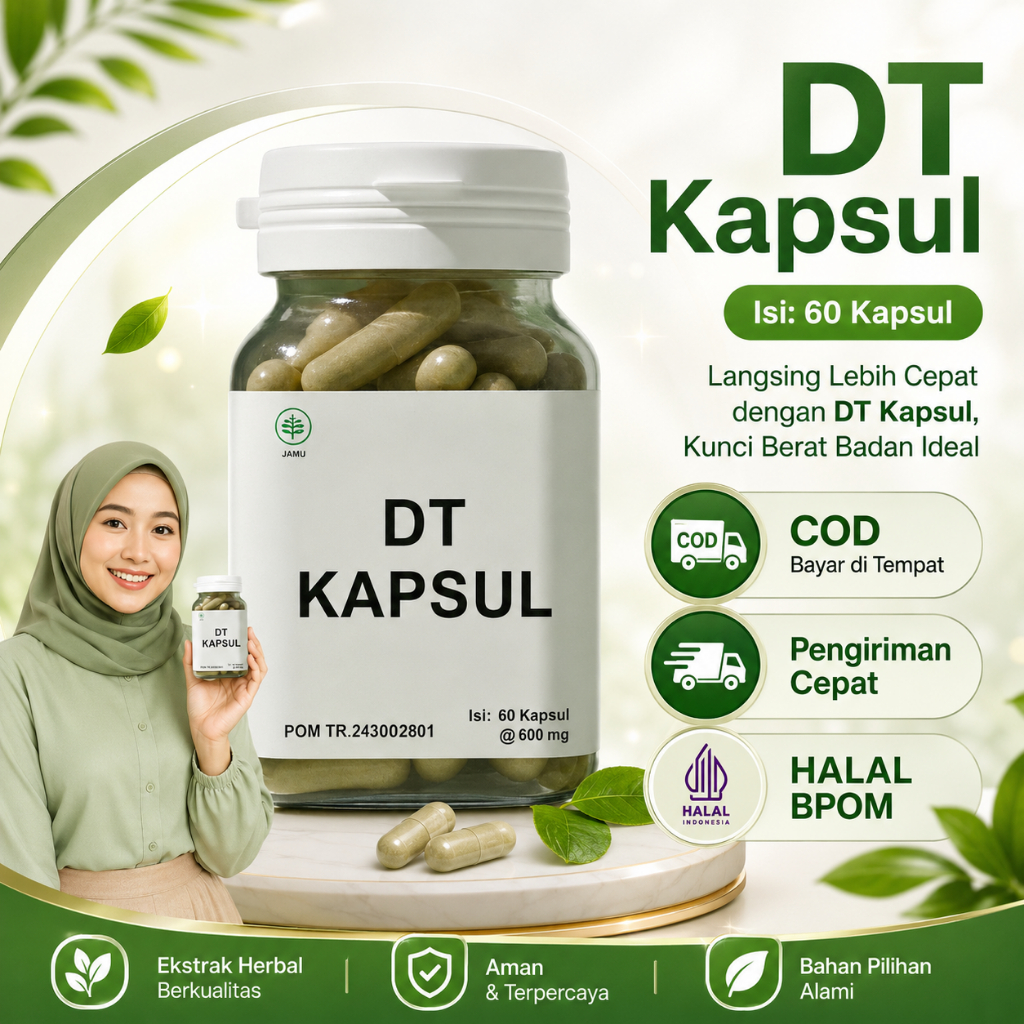 DT Kapsul Pelangsing Herbal Penurun Berat Badan Penghancur Lemak Perut Buncit Ori
