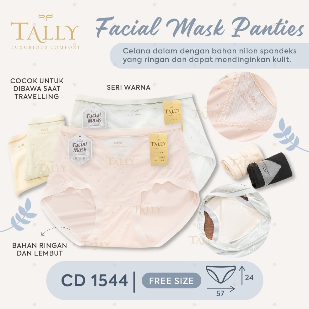 TALLY 1544 CD Celana Dalam Facial Mask  Super Ringan Lembut Tipis Semi Transparan