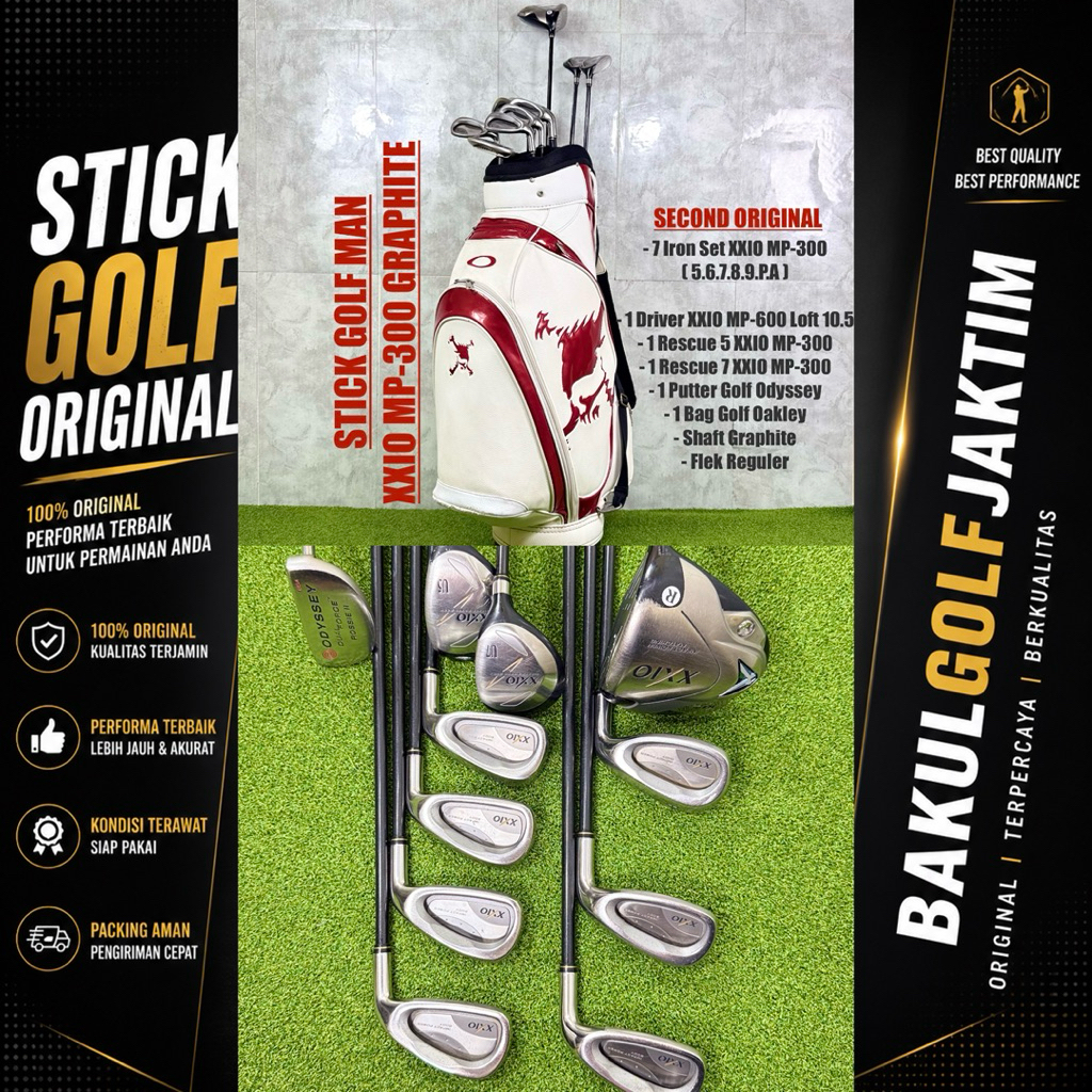 Stick Golf Man XXIO MP-300 Golf Set Bekas Original Fullset Bag Golf