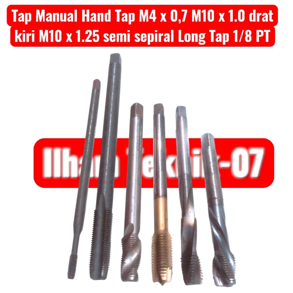 Tap Manual Hand Tap M4 x 0,7 M10 x 1.0 drat kiri Yamawa M10 x 1.25 semi sepiral Long Tap 1/8 PT buka