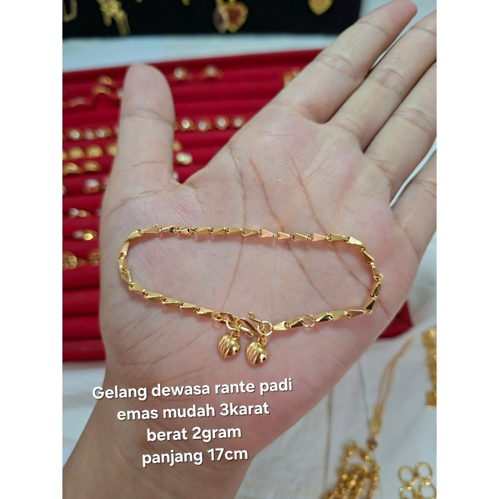 Gelang dewasa emas mudah kadar 5% 2gram