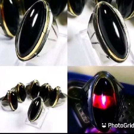 cincin batu akik kecubung wulung pandan ring monel