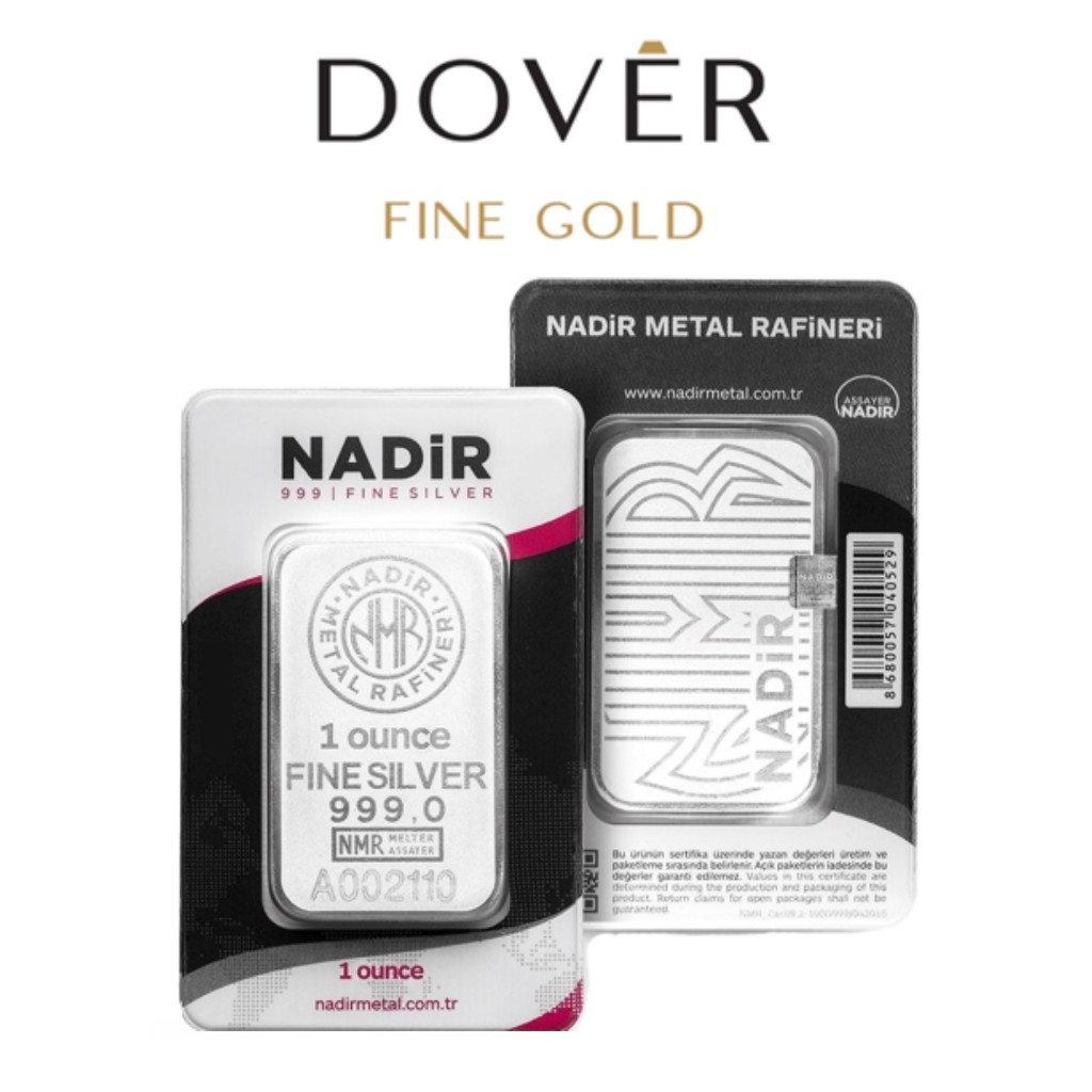 READY STOCK Perak Batangan Nadir Turki Turkey Silver Bar 99.90% 1 Troy Ounce Oz 31.1 gram sertifikat
