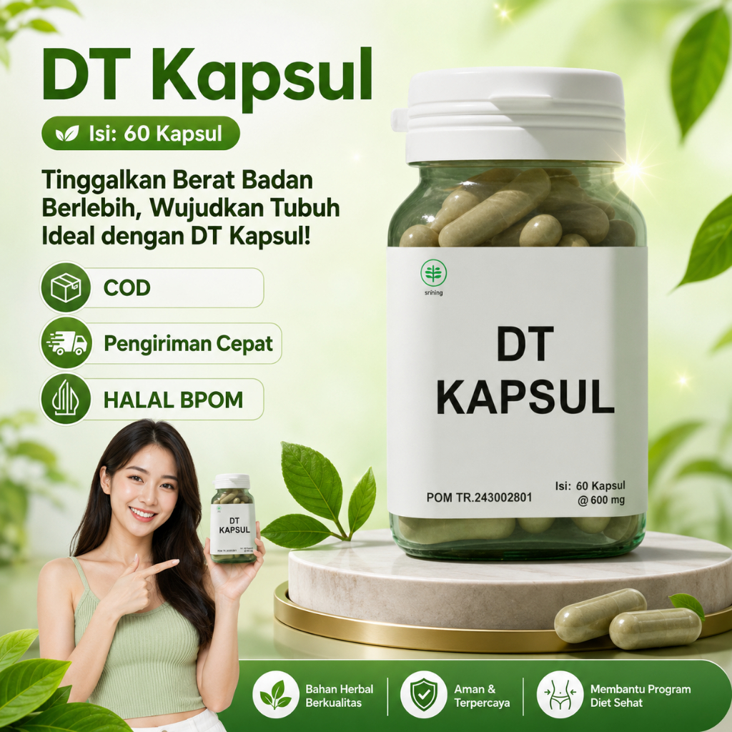 DT Kapsul Pelangsing Badan Herbal Pembakar Lemak Tubuh Pelancar Metabolisme Ori